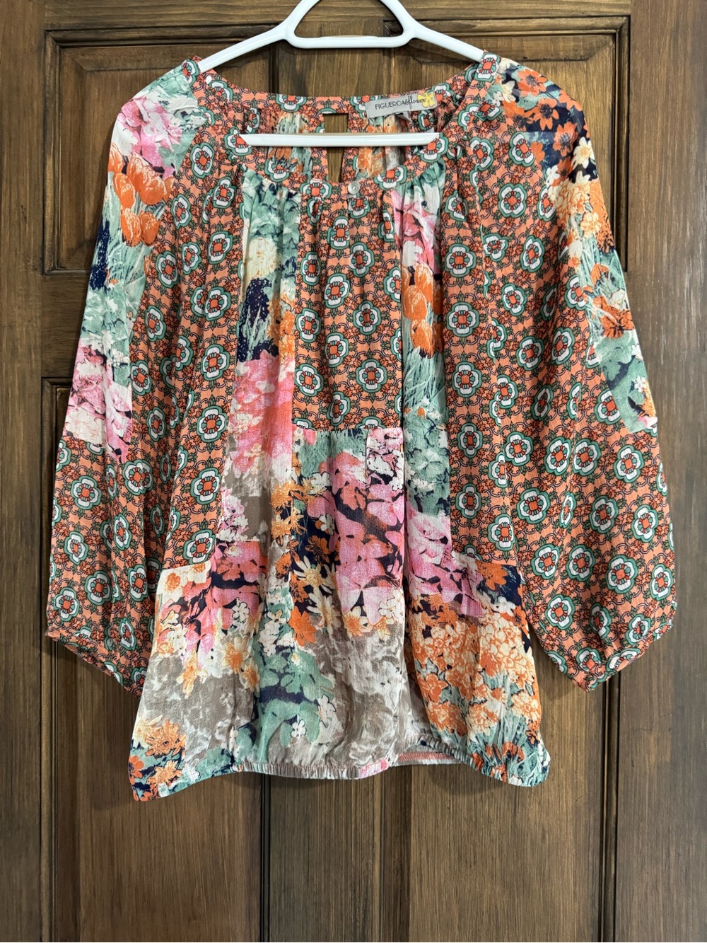 Anthropology Figueroa & Flower multicoloured BOHO FLORAL Paisley Blouse - med - Picture 2 of 15
